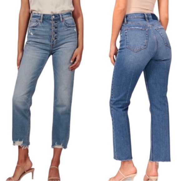 Abercrombie Ultra High Rise Ankle Straight jeans women’s 6 or 28 regular - Picture 1 of 6
